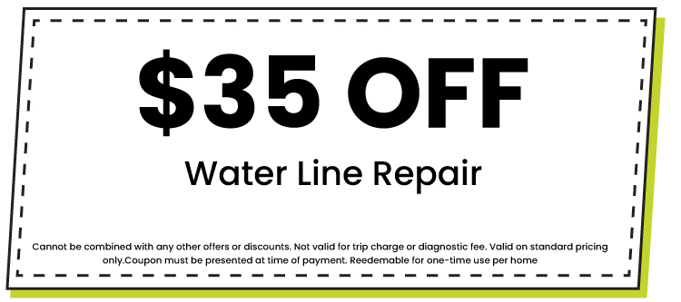  off coupon for water line repair services from Jersey Trenchless LLC, highlighting discount terms and conditions.